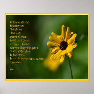 Lord's Prayer med blomma Poster