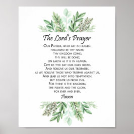 Lord's Prayer med Greenery ~ Matthew 6:9-13 Poster
