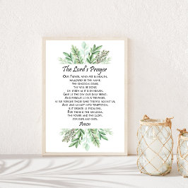 Lord's Prayer med Greenery ~ Matthew 6:9-13 Poster