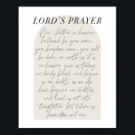 Lord's Prayer Minimal Boho Beige Arch-skript Poster<br><div class="desc">Lord's Prayer Minimal Boho Beige Arch-skript</div>