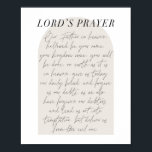 Lord's Prayer Minimal Boho Beige Arch-skript Poster<br><div class="desc">Lord's Prayer Minimal Boho Beige Arch-skript</div>