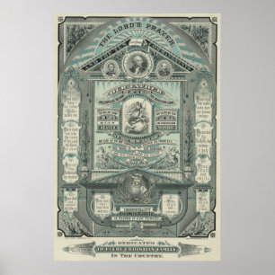 Lord's Prayer och de tio budskapen [1882] Poster
