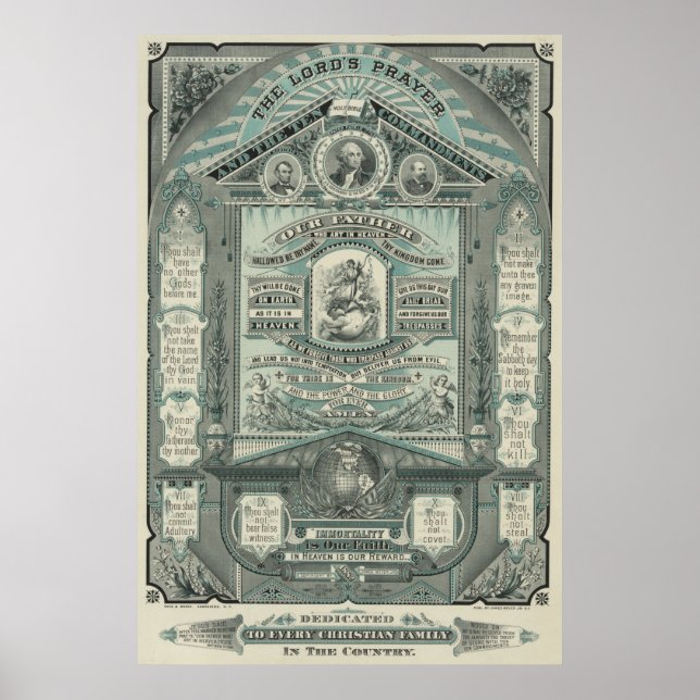 Lord's Prayer och de tio budskapen [1882] Poster (Framsidan)