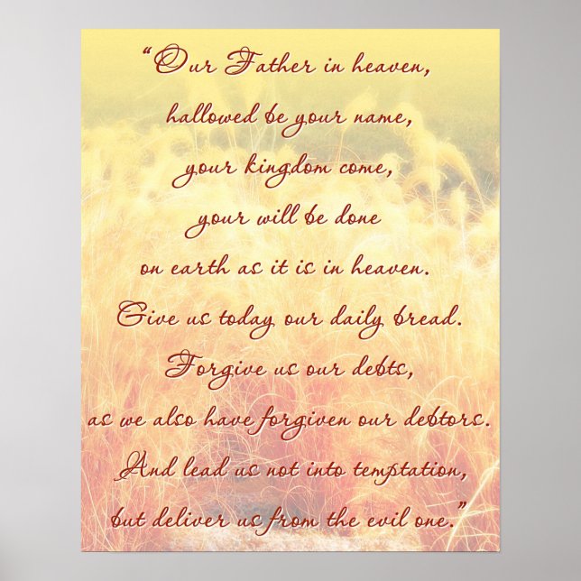 Lord's prayer poster (Framsidan)