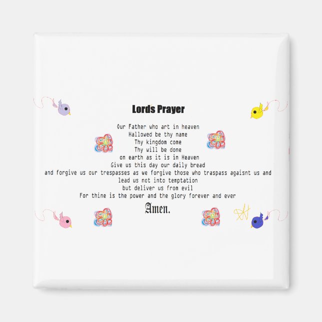 Lord's Prayer Poster Magnet (Framsidan)