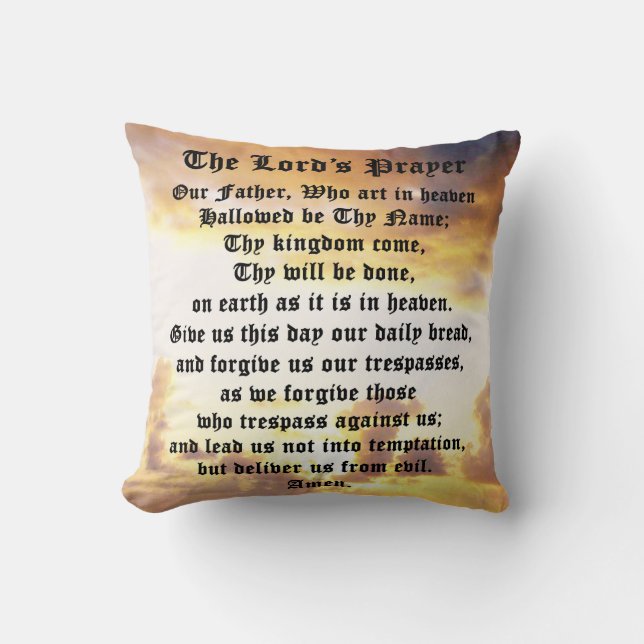 Lord's Prayer, Religiösa Gifts, Prayer Kudde (Framsida)