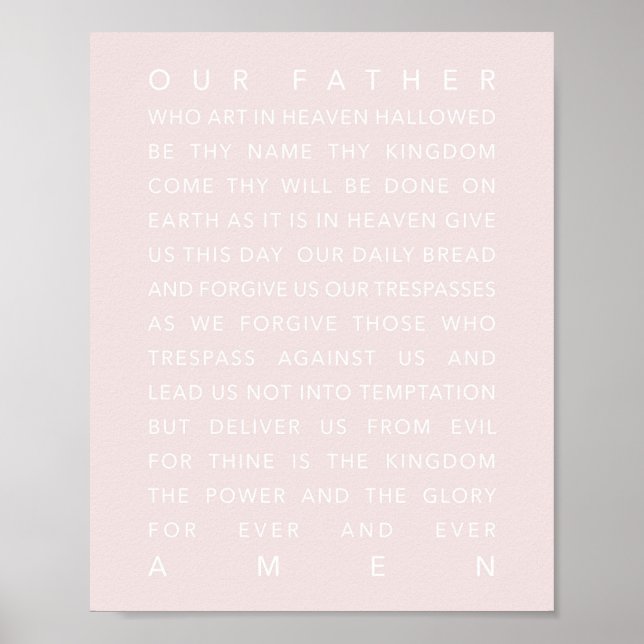 Lord's Prayer Rosa Poster (Framsidan)