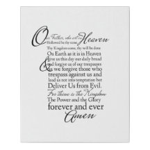 Lords Prayer Scripture Art Wall Canvas