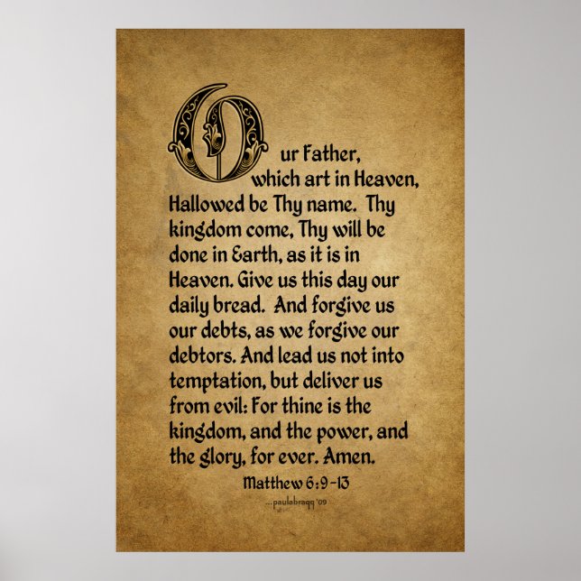 Lord's Prayer (Skriptur: Matthew 6:9-13) Poster (Framsidan)