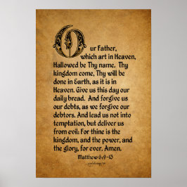 Lord's Prayer (Skriptur: Matthew 6:9-13) Poster