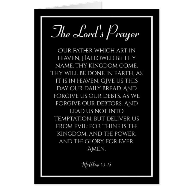Lord's Prayer Sympathy Card Hälsningskort (Framsidan)