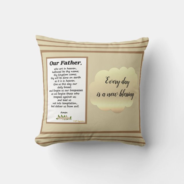 Lord's Prayer Two Way Cushion Kudde (Framsida)