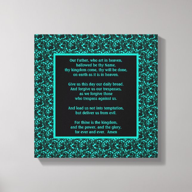 Lord's Prayer Vår Far Abstrakt Gräns Canvastryck (Framsida)