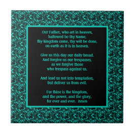 Lord's Prayer Vår Far Abstrakt Gräns     Kakelplatta