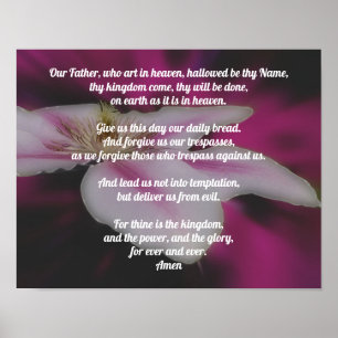 Lord's Prayer Vår Far Clematis Poster