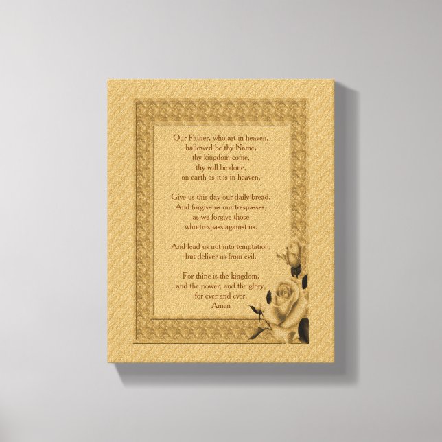 Lord's Prayer Vår Far Rosenknopp Canvastryck (Framsida)