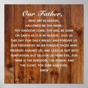 Lord's Prayer Vår Far som konsten i himlen Poster