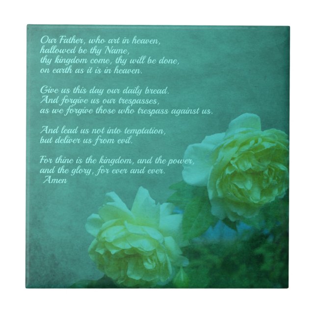 Lord's Prayer Vårt Far     Kakelplatta (Framsidan)