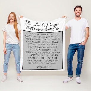 Lord's Prayer Vårt Far KJV Fleecefilt