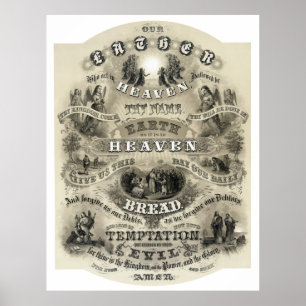 LORDS PRAYER VICTORIAN STIL - 1876 POSTER