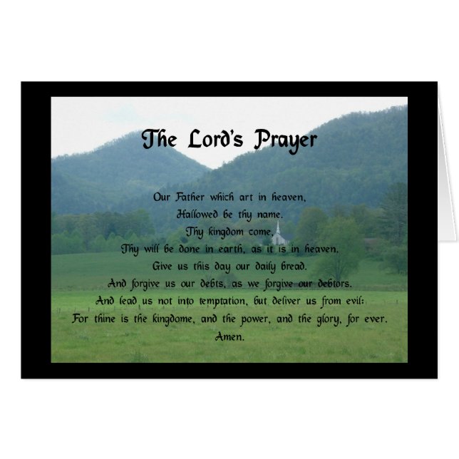Lord's Prayer vid Varg Fork Valley Hälsningskort (Framsidan Horizontal)