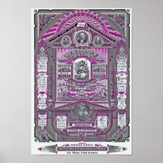 Lord's Prayer vintage engrave (Rosa) Poster