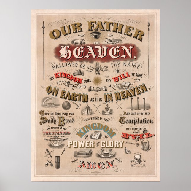 Lord's Prayer Vintage Illustrated Poster (Framsidan)