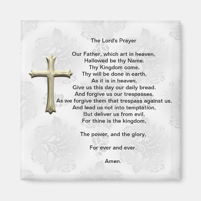 Lord's Prayer (vit) Magnet (Framsidan)