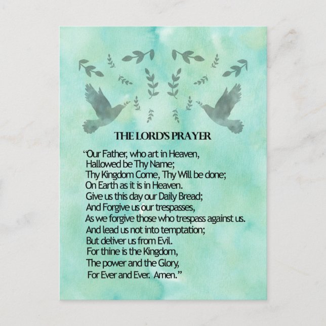 Lord's Prayer Vykort (Framsida)