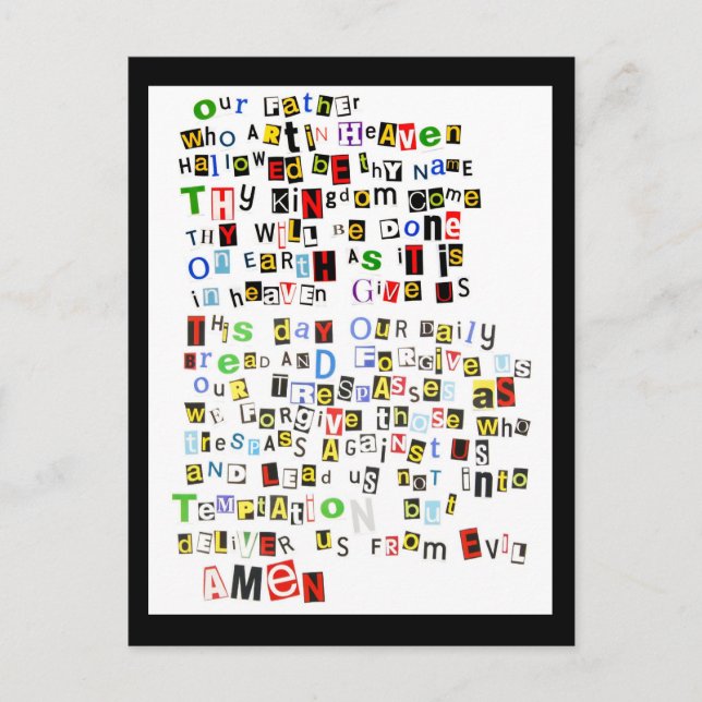 Lord's Prayer Vykort (Framsida)