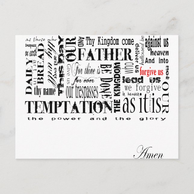 Lords Prayer Vykort (Framsida)