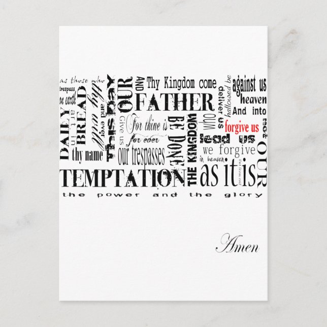 Lords Prayer Vykort (Framsida)