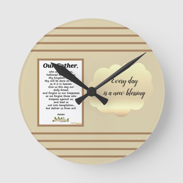 Lord's Prayer Wall Clock Rund Klocka (Framsida)