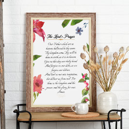 Lord's Prayer Watercolor Wall Art Poster