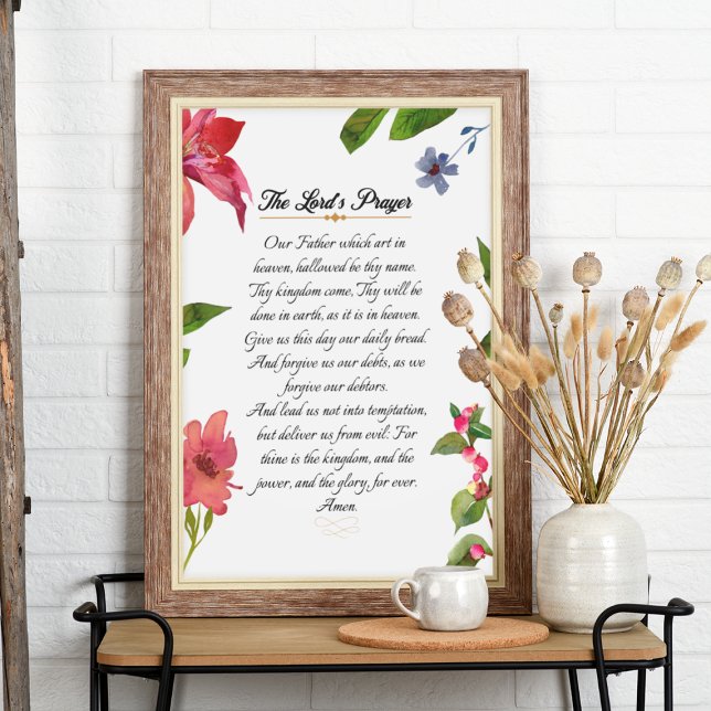 Lord's Prayer Watercolor Wall Art Poster (Skapare uppladdad)