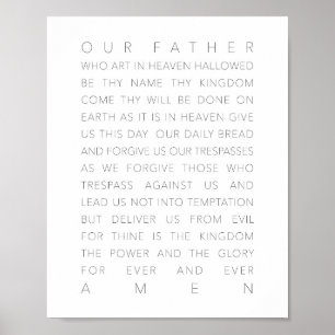 Lord's Prayer White Poster