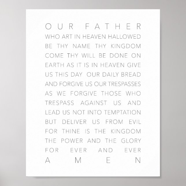 Lord's Prayer White Poster (Framsidan)