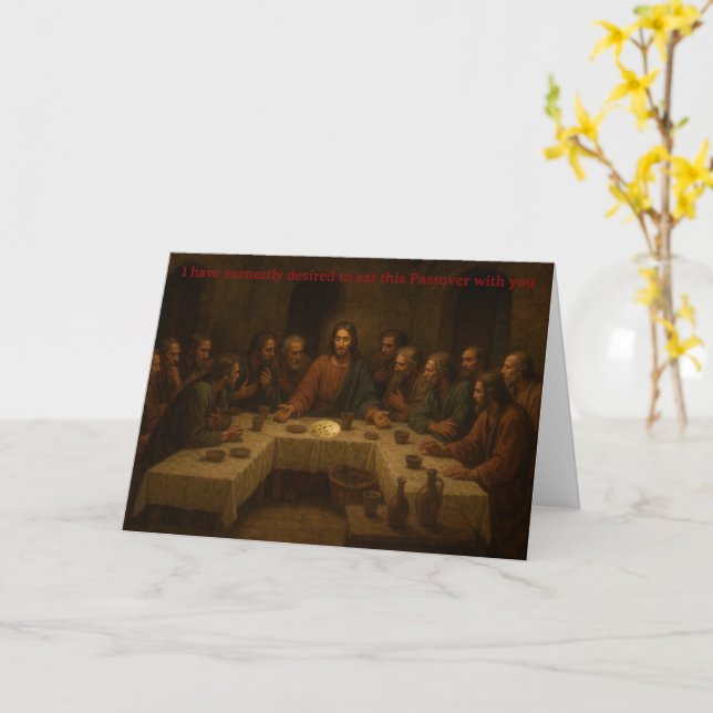 Lord's Supper: Christian Passover Card Kort (Gul blomma)