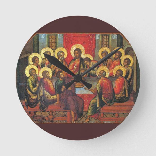 Lord's Supper Rund Klocka (Framsida)