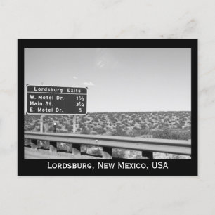 Lordsburg New mexico Black and White Photograph Vykort