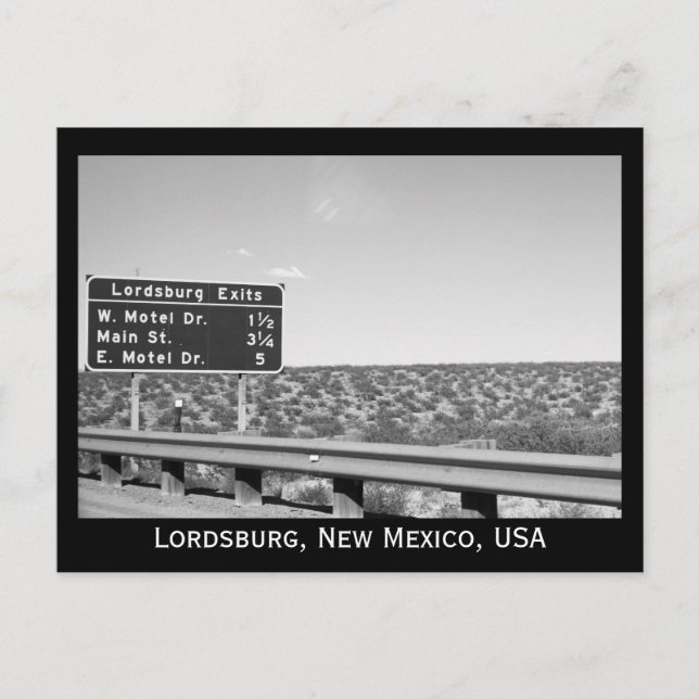Lordsburg New mexico Black and White Photograph Vykort (Framsida)