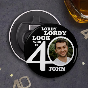 Lordy Lordy ser 40-årsdagen svart, vitt foto Flasköppnare