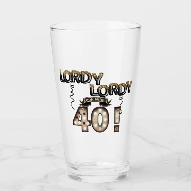 Lordy Lordy ser vem som är 40 födelsedagsballonger Glaskopp (Framsida)