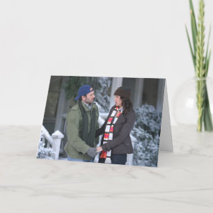 Lorelai & Luke Holding Händer i Snö Kort