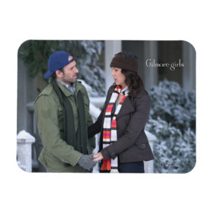 Lorelai & Luke Holding Händer i Snö Magnet