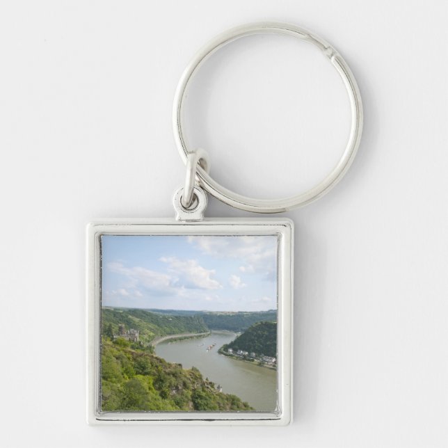 Loreley Fyrkantig Silverfärgad Nyckelring (Framsidan)