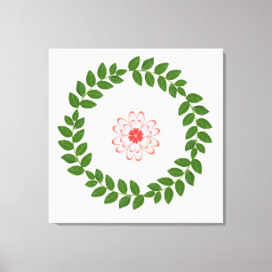 Lörelövskrans & hjärtblomma Mandala Canvastryck