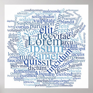 Lorem Ipsum Ord Cloud - Blue version Poster