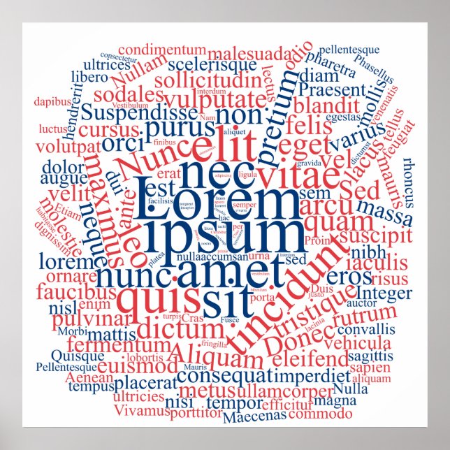 Lorem Ipsum Ord Cloud - Red-Blue-version Poster (Framsidan)