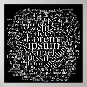 Lorem Ipsum Ord Cloud - vit version Poster